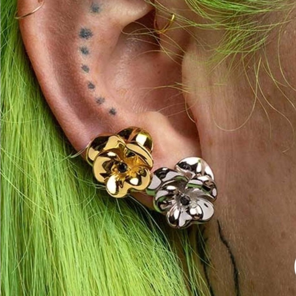 Regalrose Harmony Pansy Flower Sterling Stud Earring